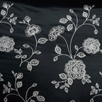 Alternate view of the 7-Piece Elegant Black and White Floral Embroidered Comforter Set