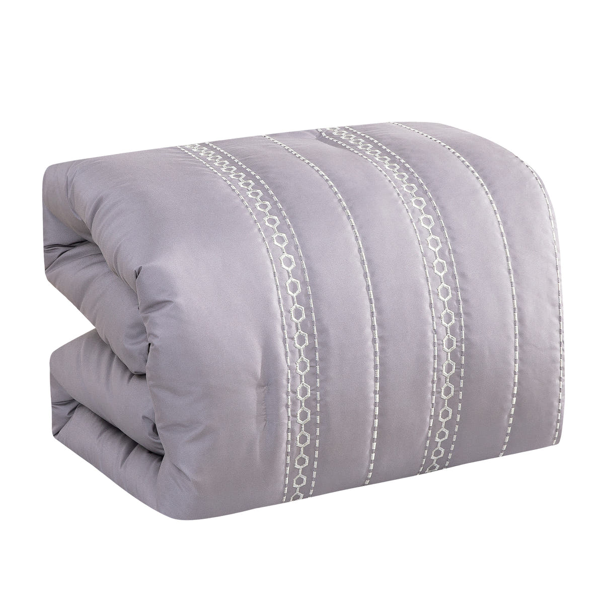 Lavender Embroidered 7-Piece Comforter Set - comforter detail