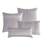 Lavender Embroidered 7-Piece Comforter Set - decorative pillow detail