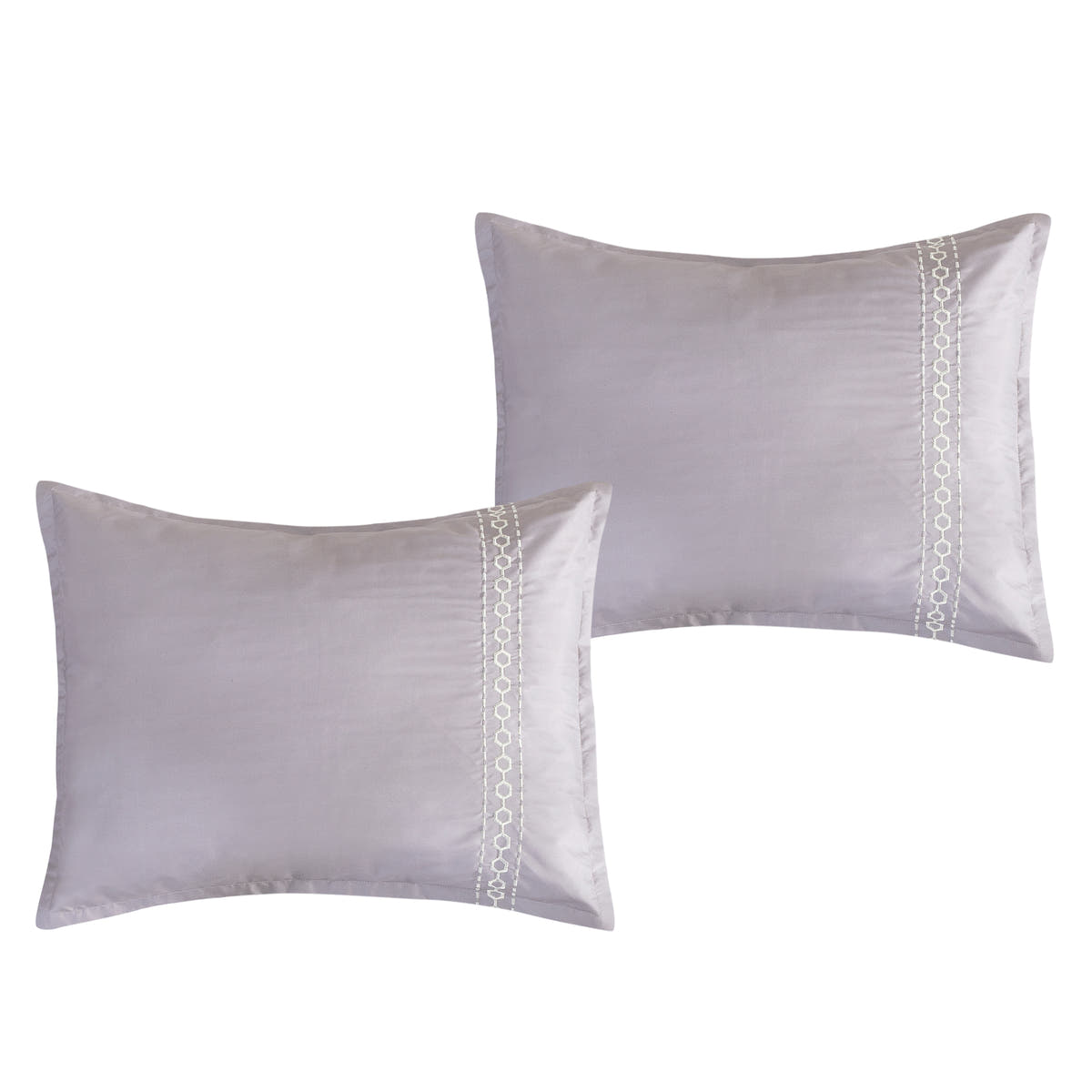 Lavender Embroidered 7-Piece Comforter Set - pillow sham detail