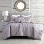 Lavender Embroidered 7-Piece Comforter Set - styled bedding set