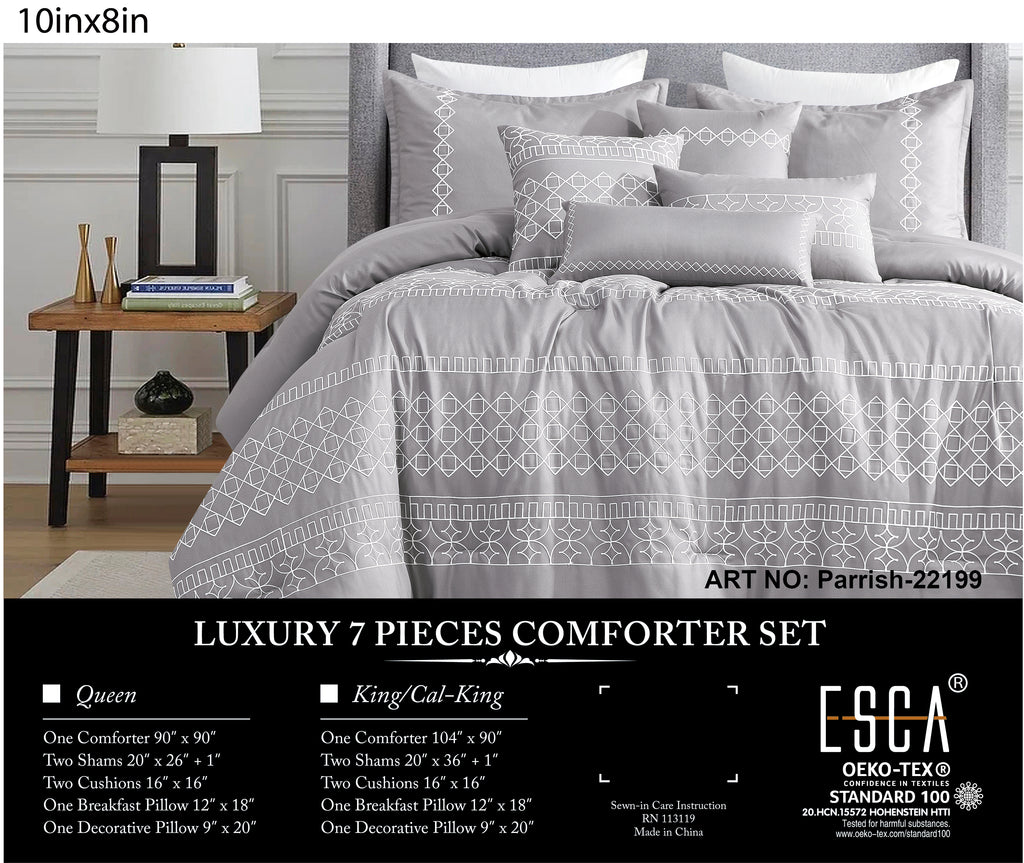 Grey Geometric 7-Piece Comforter Set - alternate product view 2