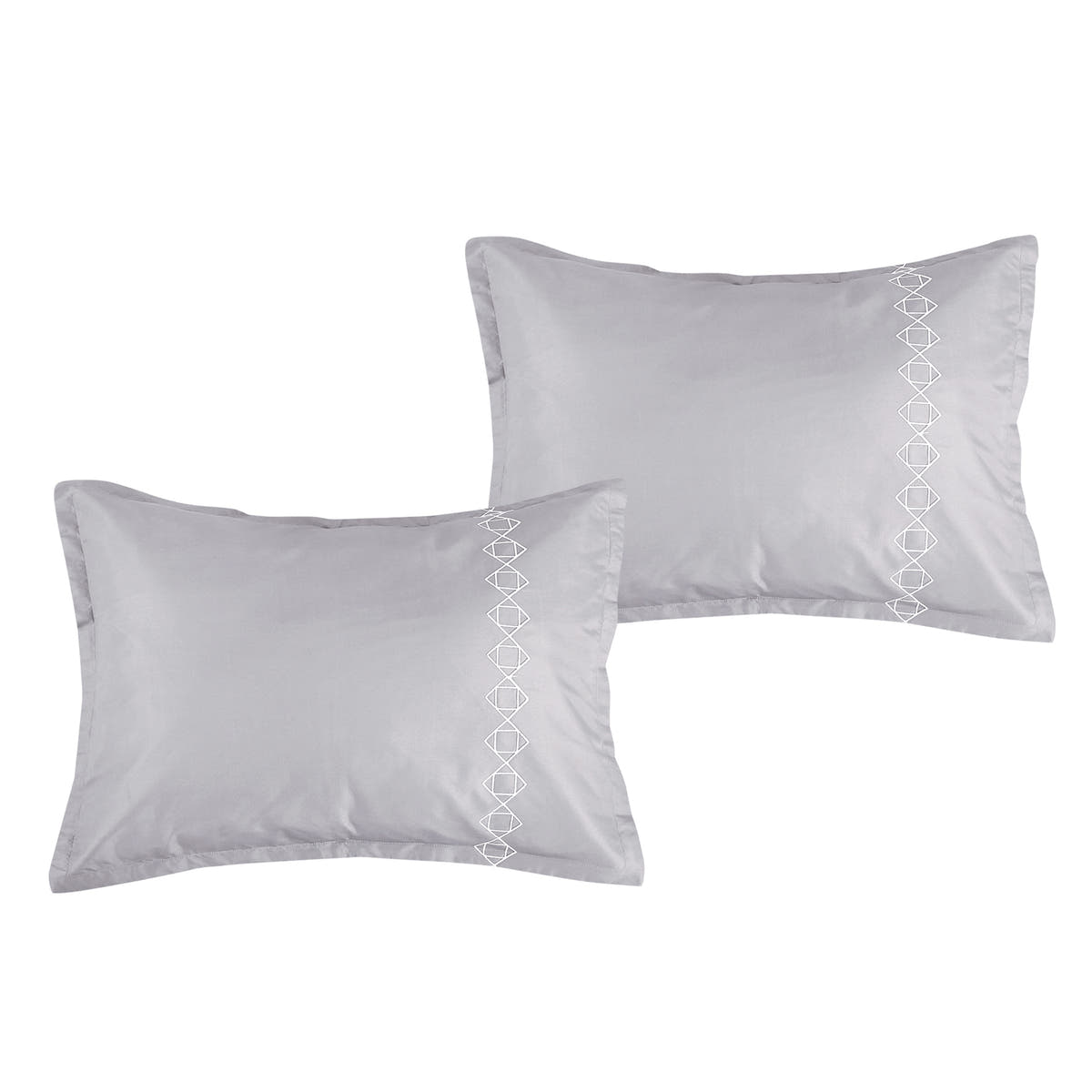 Grey Geometric 7-Piece Comforter Set - pillow sham detail