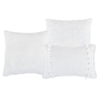 White Pinch-Pleat 7-Piece Comforter Set - decorative pillow detail