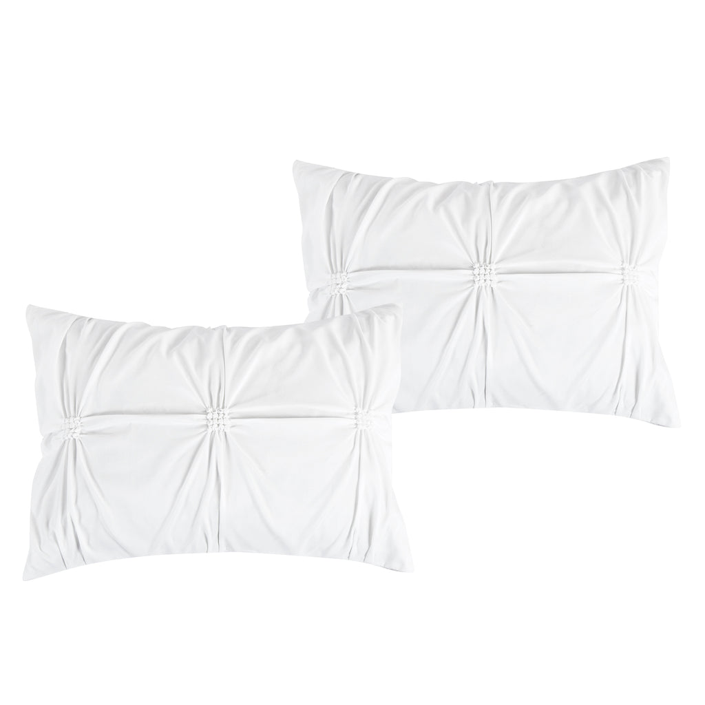 White Pinch-Pleat 7-Piece Comforter Set - pillow sham detail