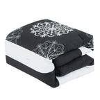 Black and White Medallion Embroidered 7-Piece Comforter Set - comforter detail