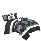 Black and White Medallion Embroidered 7-Piece Comforter Set - alternate product view 5