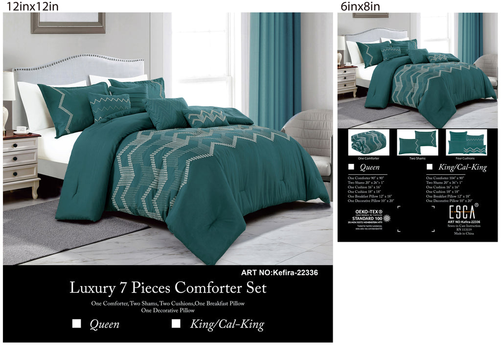 Teal Chevron 7-Piece Comforter Set - alternate product view 5