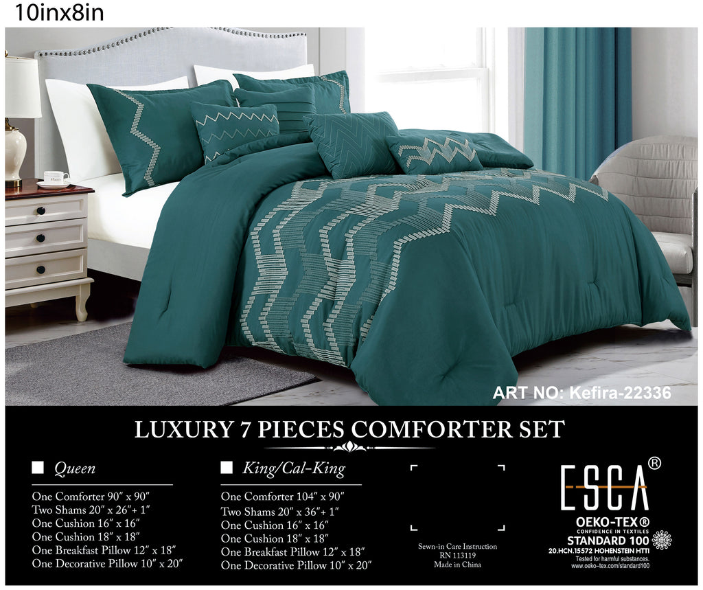Teal Chevron 7-Piece Comforter Set - alternate product view 2