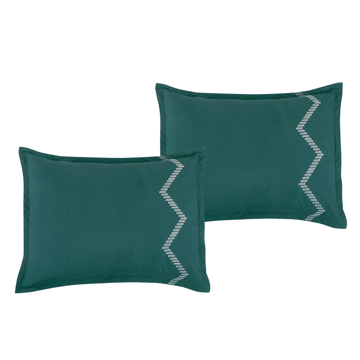 Teal Chevron 7-Piece Comforter Set - pillow sham detail