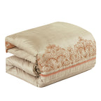 Beige Floral Embroidered 7-Piece Comforter Set - comforter detail