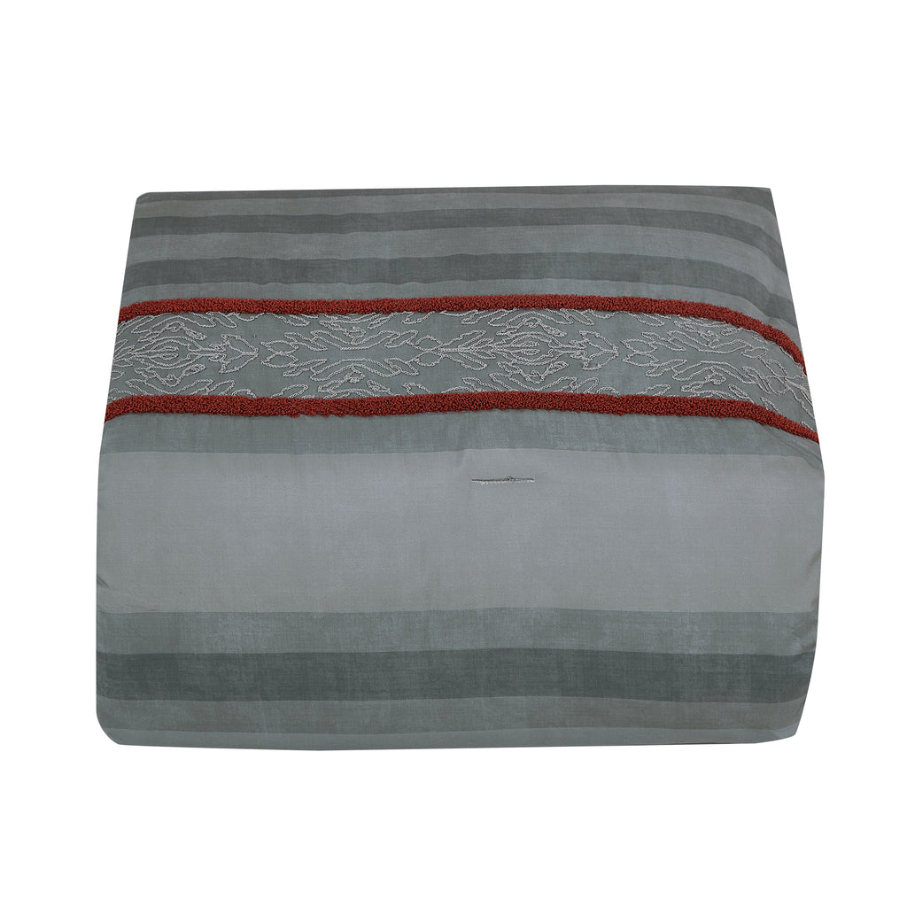 Grey Striped 7-Piece Comforter Set - comforter detail
