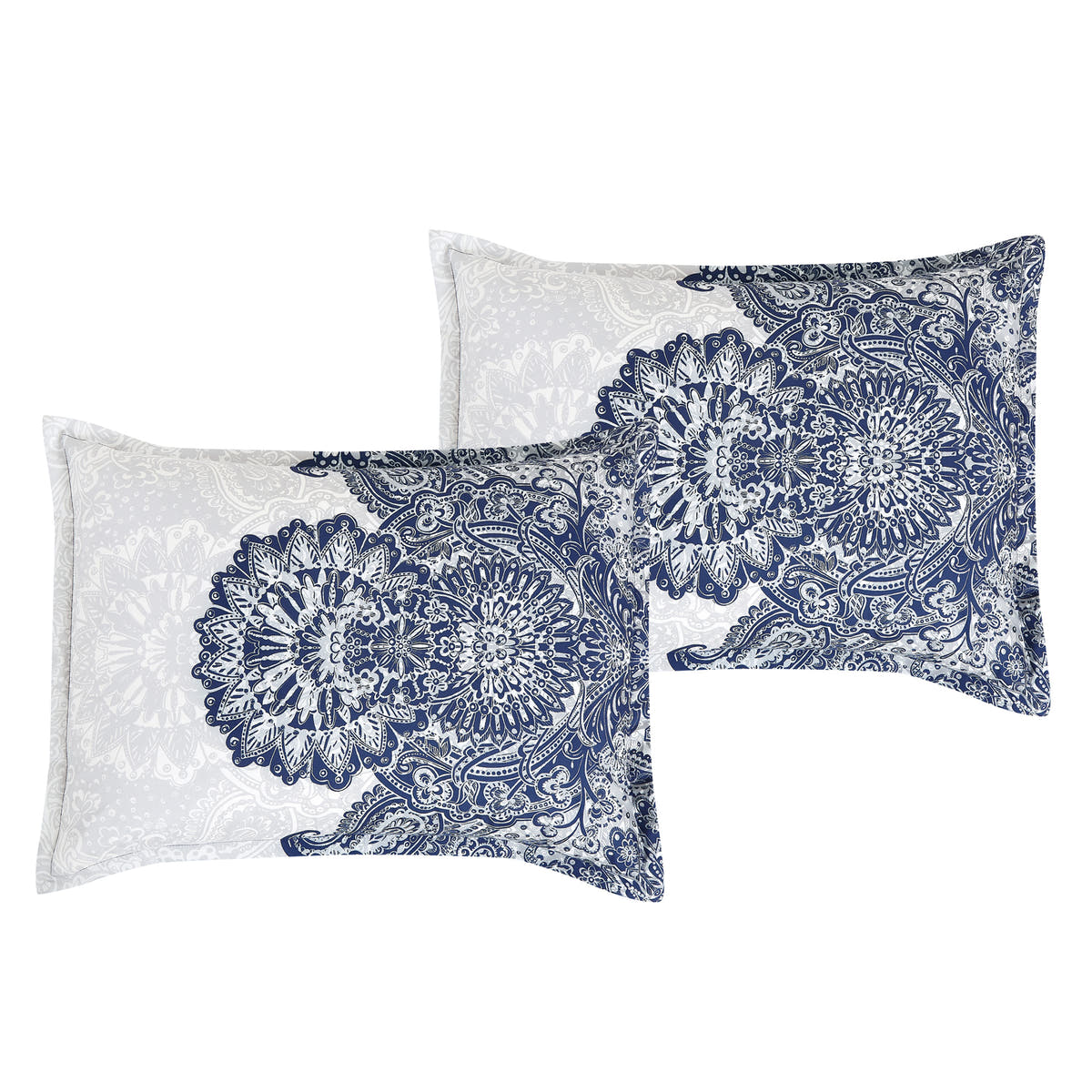 Navy Medallion 7-Piece Comforter Set - pillow sham detail