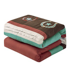 Brown and Teal Western Embroidered 7-Piece Comforter Set - comforter detail
