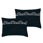 Black and White Geometric Embroidered 7-Piece Comforter Set - pillow sham detail