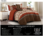 Brown Color Block Plaid 7-Piece Comforter Set - alternate product view 2