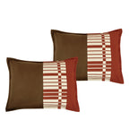 Brown Color Block Plaid 7-Piece Comforter Set - pillow sham detail