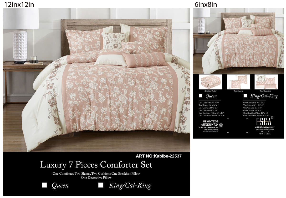 Dusty Rose Floral 7-Piece Comforter Set - alternate product view 2