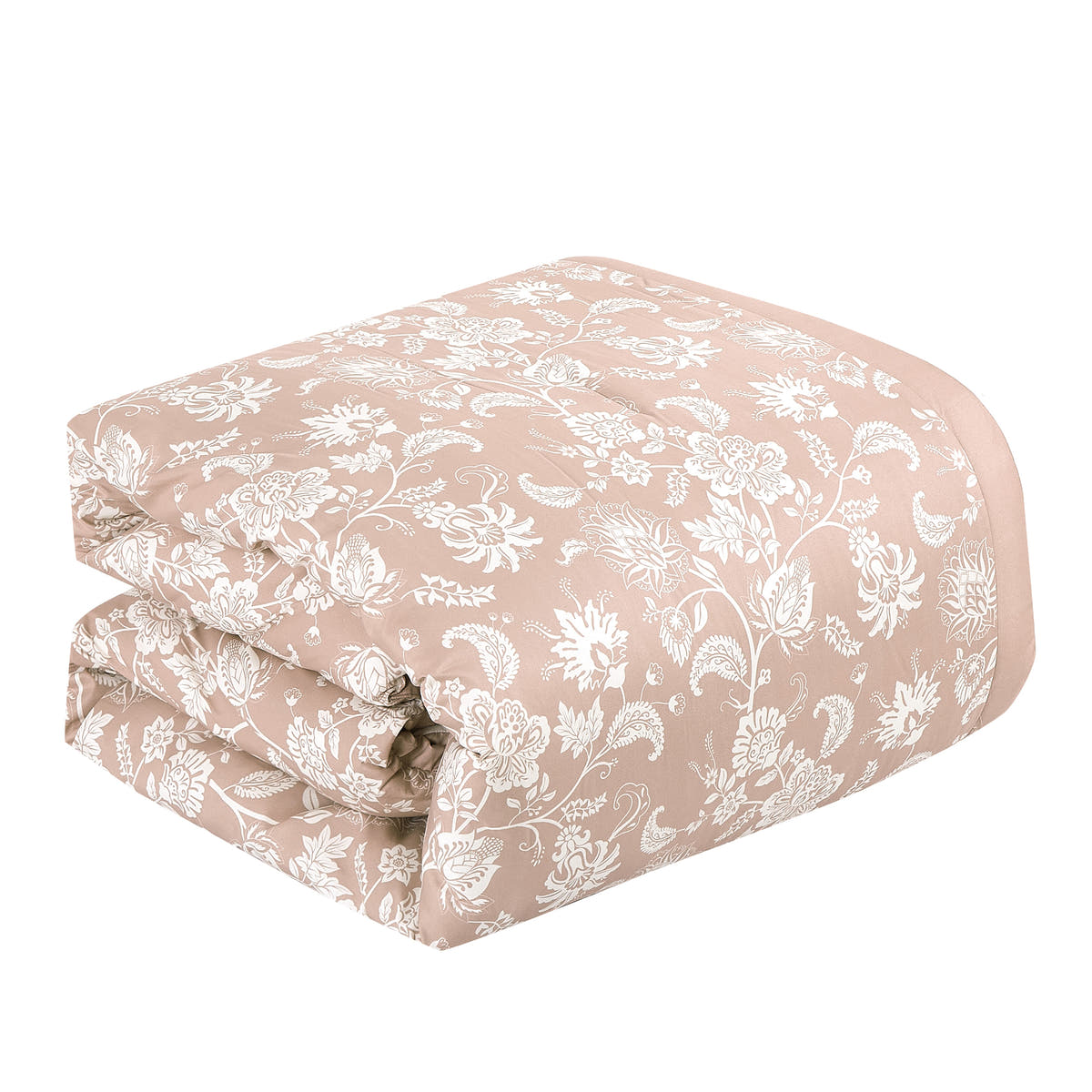 Dusty Rose Floral 7-Piece Comforter Set - comforter detail