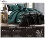 Teal and Black Geometric 7-Piece Comforter Set - alternate product view 2