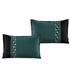 Teal and Black Geometric 7-Piece Comforter Set - pillow sham detail