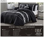 Black and White Geometric Embroidered 7-Piece Comforter Set - alternate product view 2