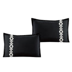 Black and White Geometric Embroidered 7-Piece Comforter Set - pillow sham detail