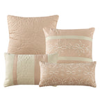 Blush Color Block Embroidered 7-Piece Comforter Set - decorative pillow detail