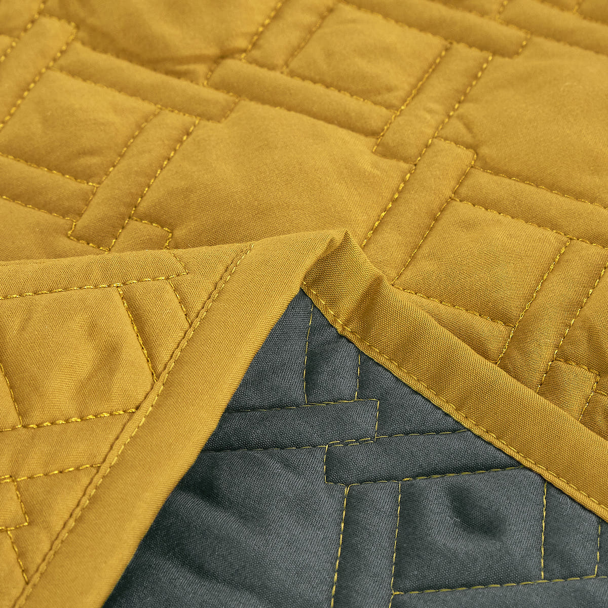 Mustard & Grey 3-Piece Bedspread Set - alternate product view 3