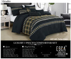 Black and Gold Geometric Embroidered 7-Piece Comforter Set - alternate product view 2