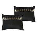 Black and Gold Geometric Embroidered 7-Piece Comforter Set - pillow sham detail