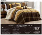Brown and Yellow Geometric Embroidered 7-Piece Comforter Set - alternate product view 2