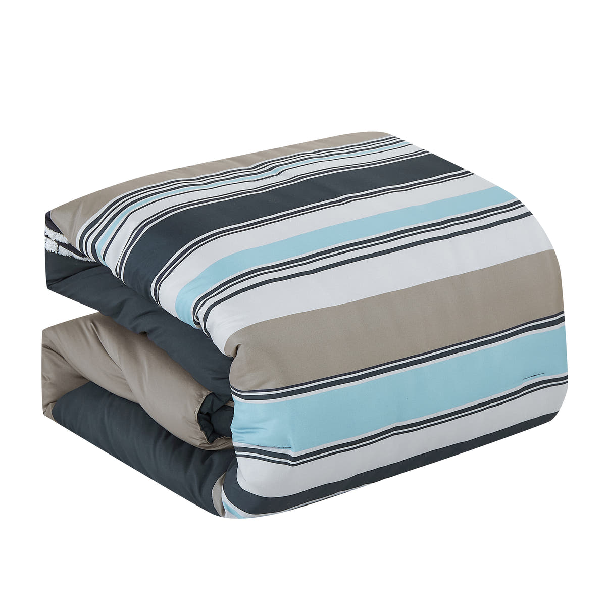 Teal Striped 7-Piece Comforter Set - comforter detail