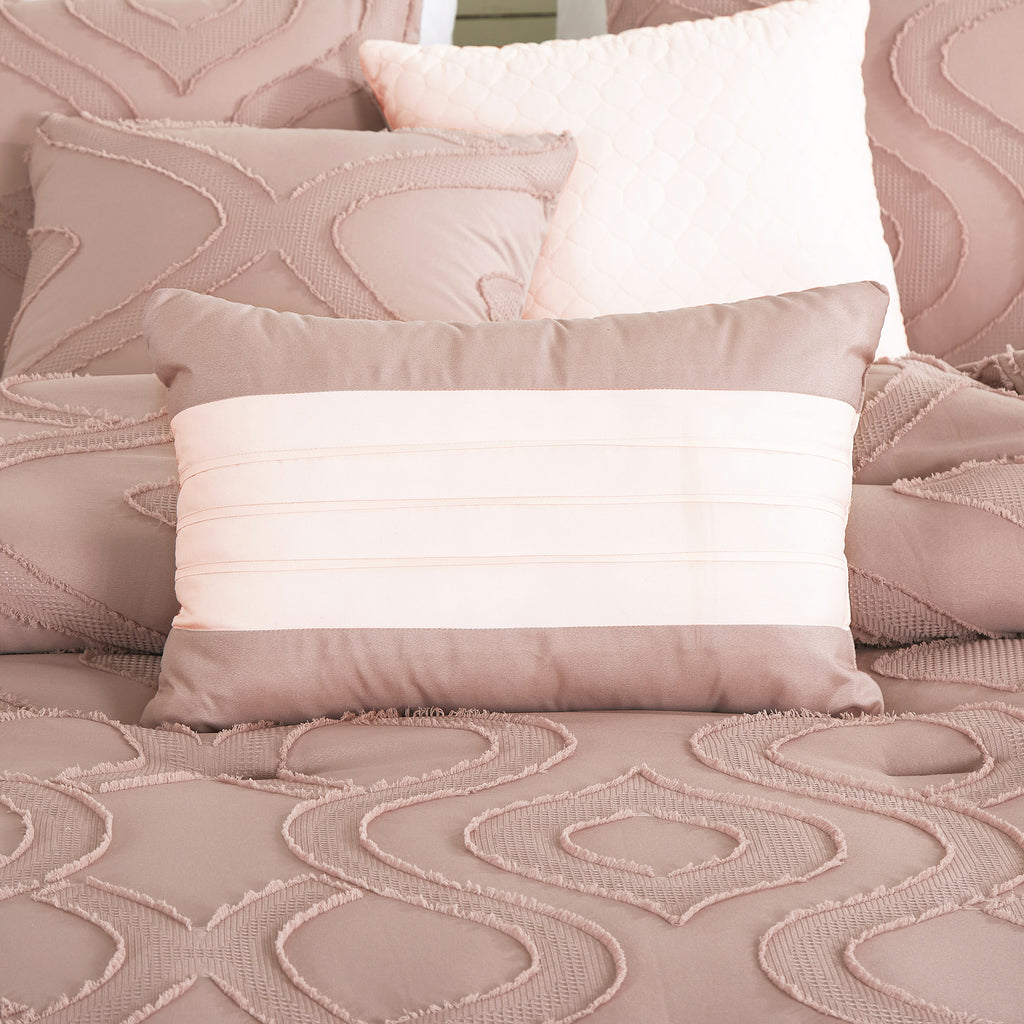 Blush Clip Jacquard 7-Piece Comforter Set - alternate product view 4