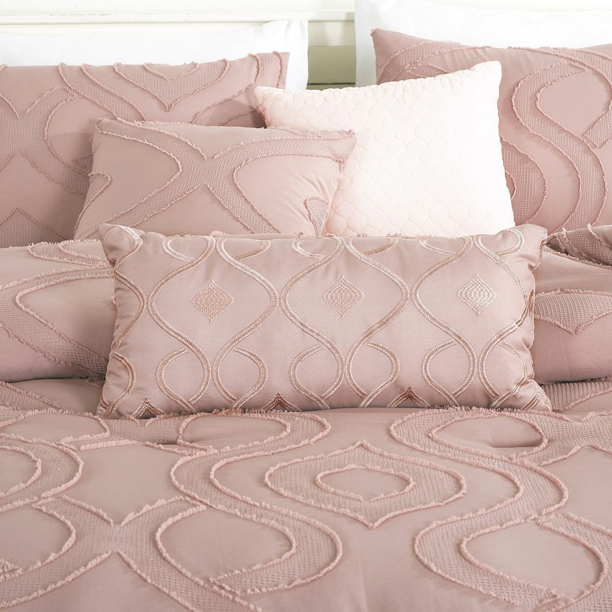 Blush Clip Jacquard 7-Piece Comforter Set - alternate product view 5