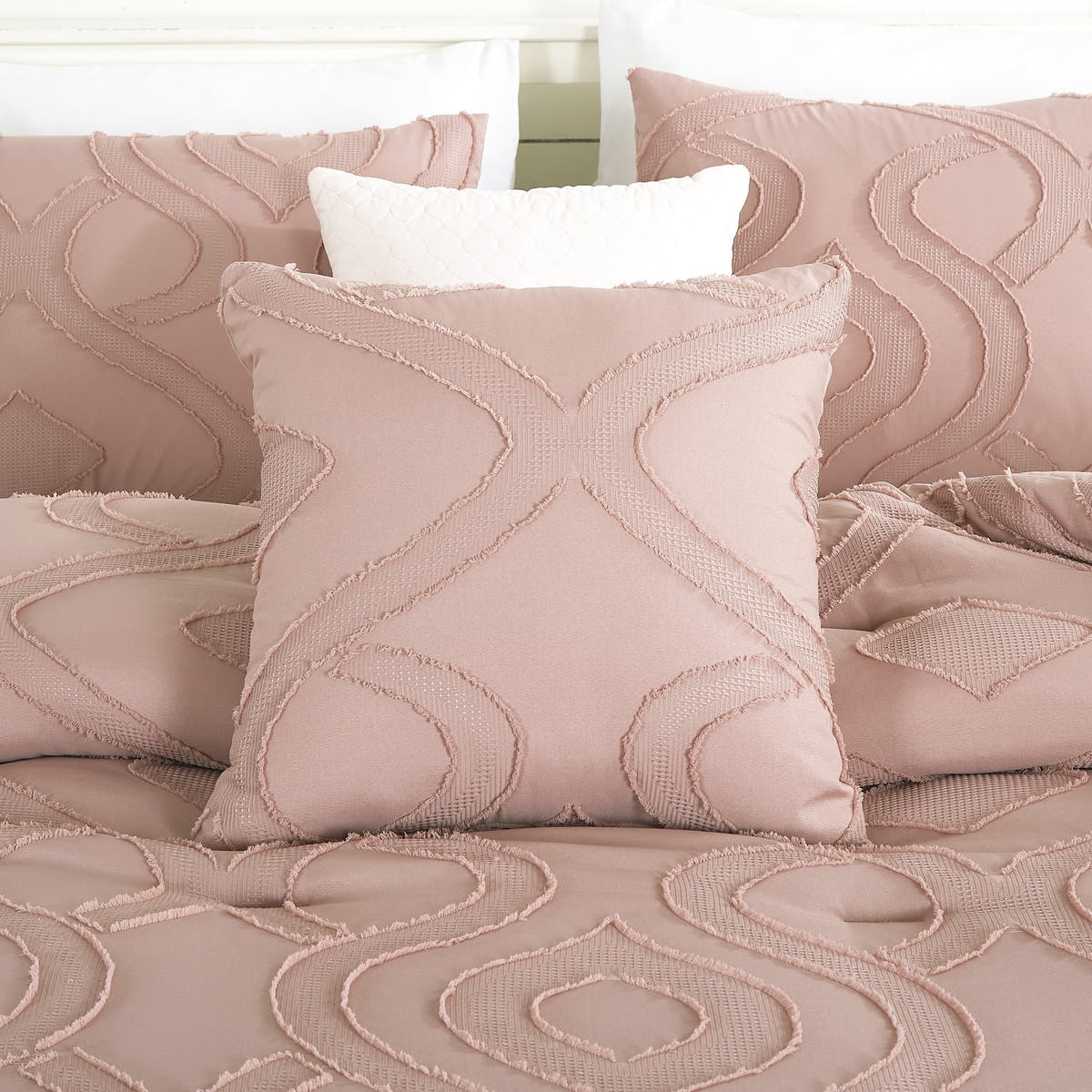 Blush Clip Jacquard 7-Piece Comforter Set - alternate product view 6