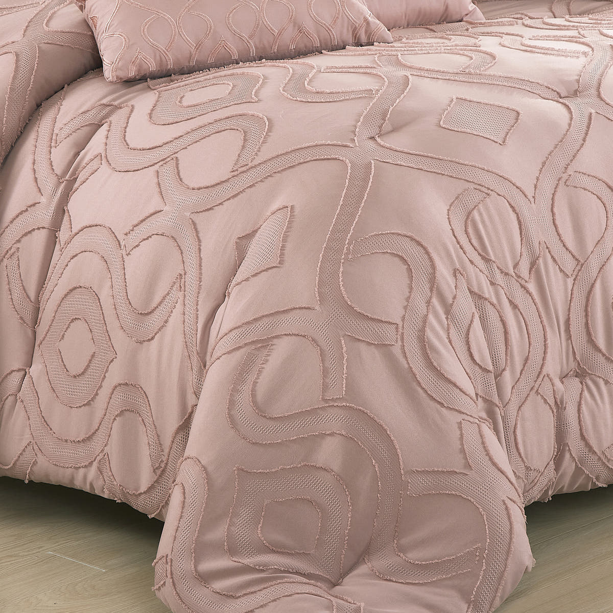 Blush Clip Jacquard 7-Piece Comforter Set - alternate product view 8