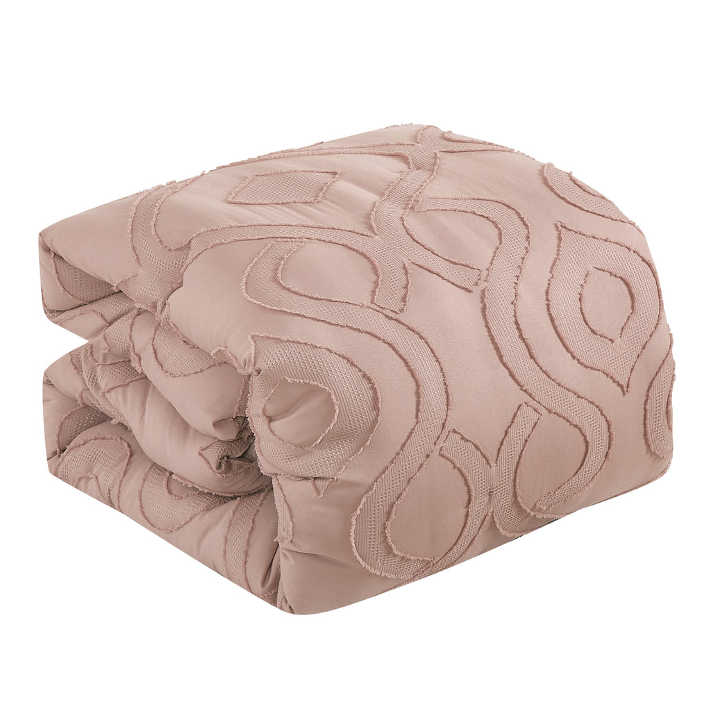 Blush Clip Jacquard 7-Piece Comforter Set - comforter detail