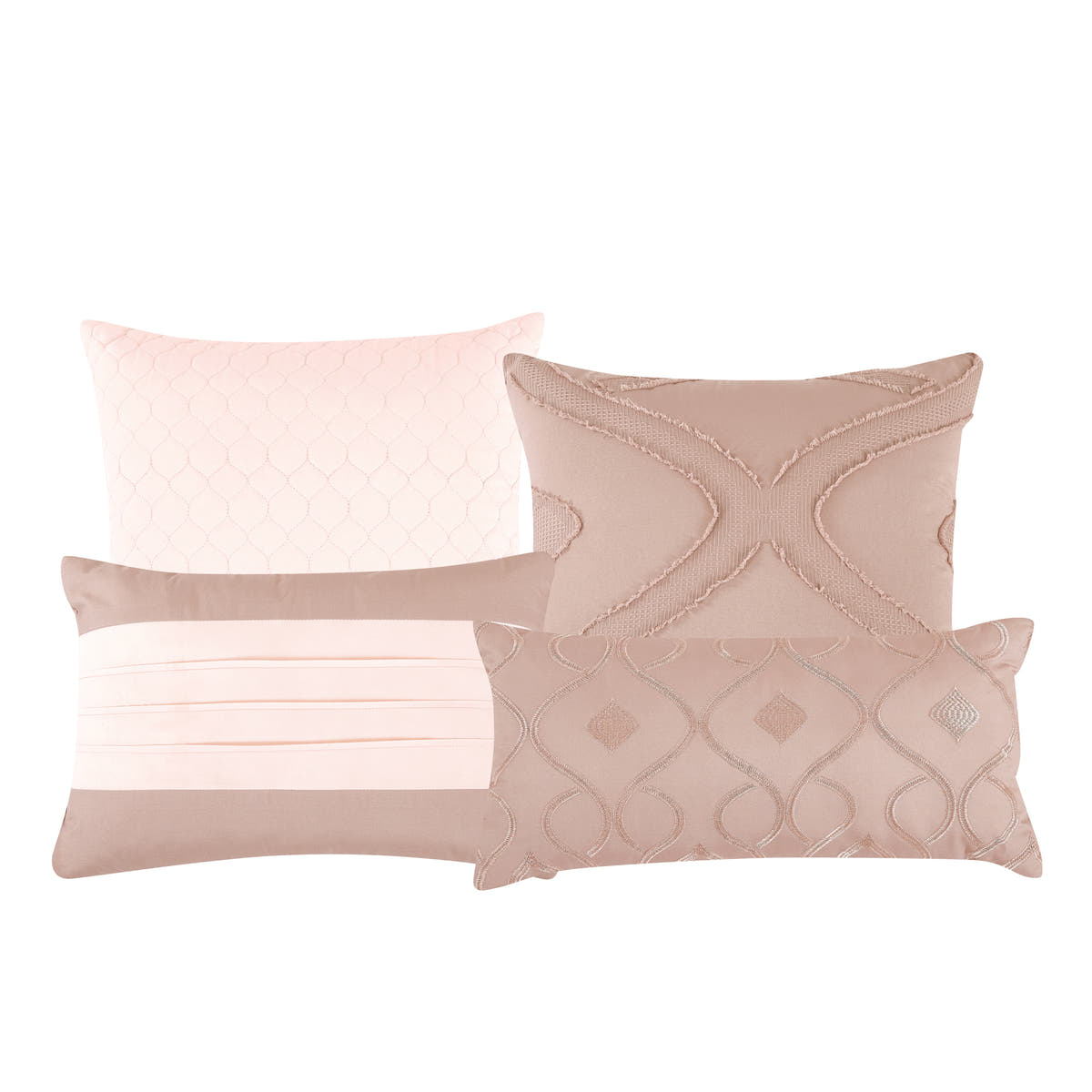Blush Clip Jacquard 7-Piece Comforter Set - decorative pillow detail