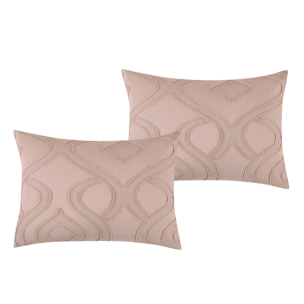 Blush Clip Jacquard 7-Piece Comforter Set - pillow sham detail