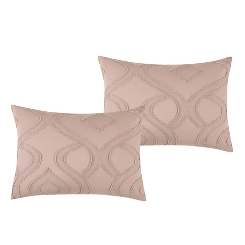 Blush Clip Jacquard 7-Piece Comforter Set - pillow sham detail