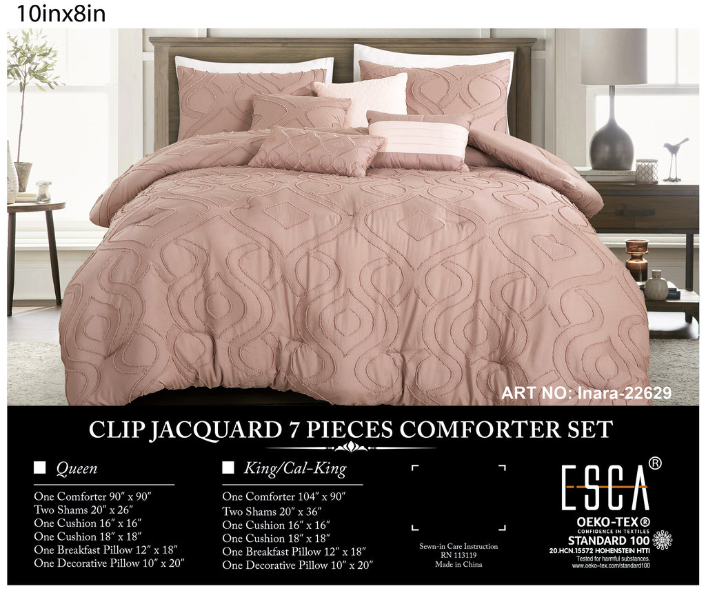 Blush Clip Jacquard 7-Piece Comforter Set - alternate product view 3