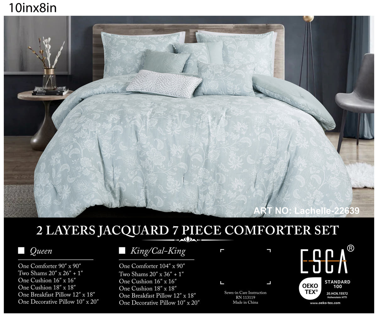 Light Sage Jacquard 7-Piece Comforter Set - alternate product view 2