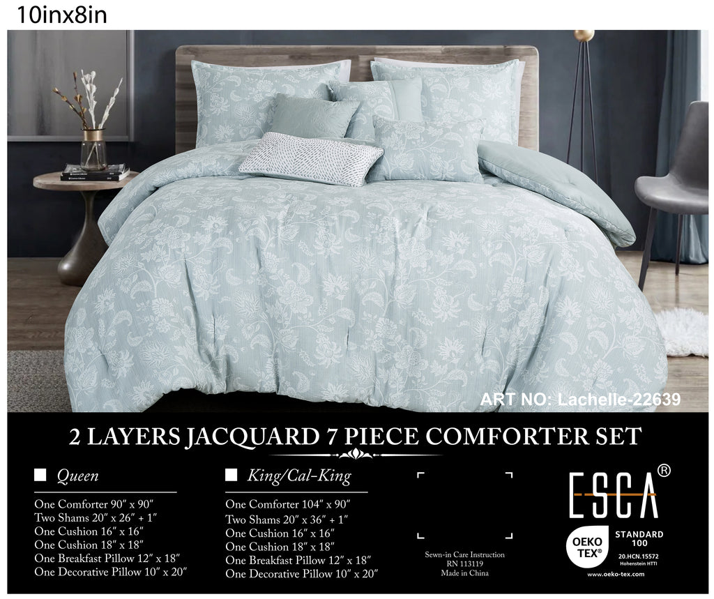Light Sage Jacquard 7-Piece Comforter Set - alternate product view 2
