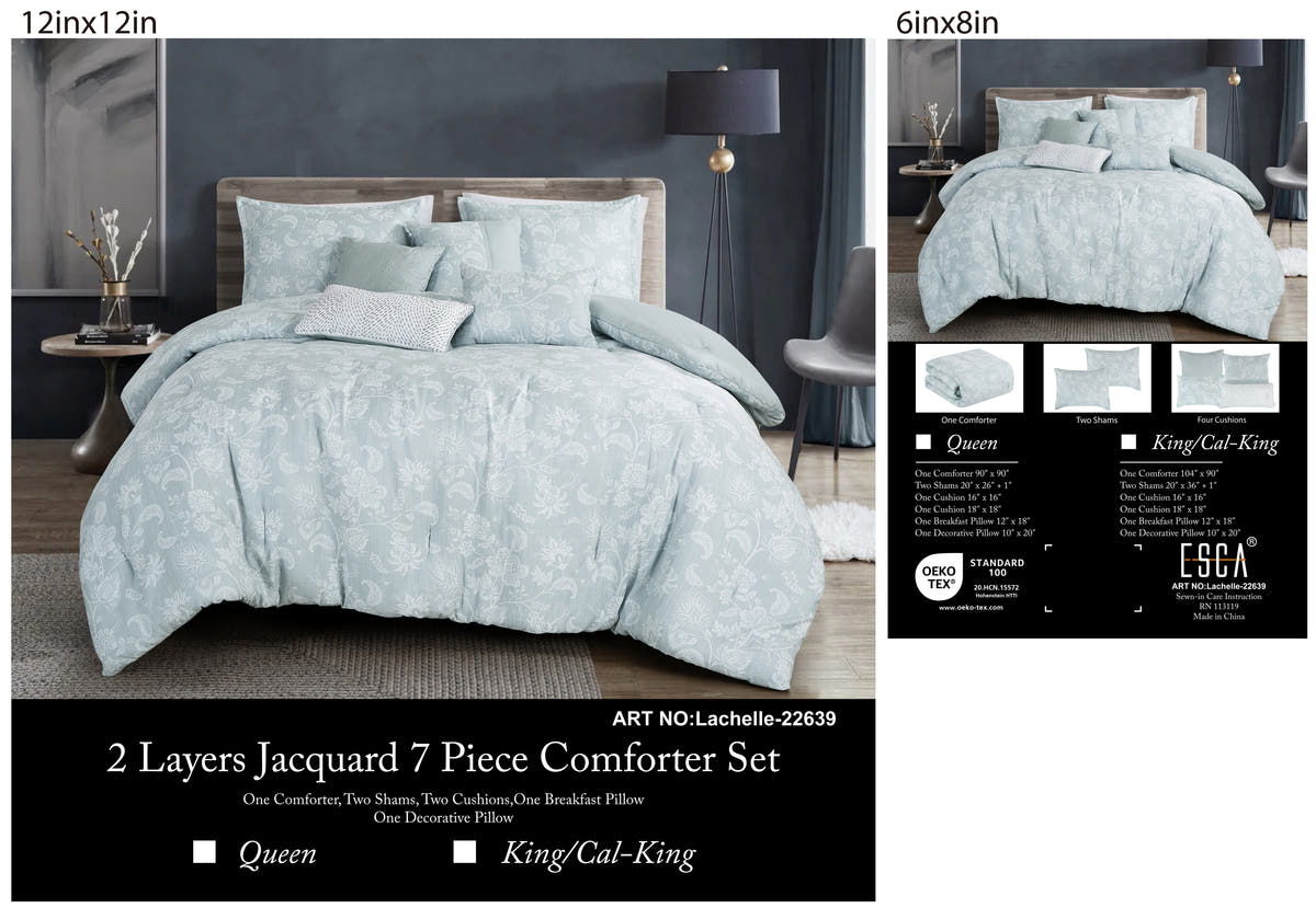 Light Sage Jacquard 7-Piece Comforter Set - alternate product view 4
