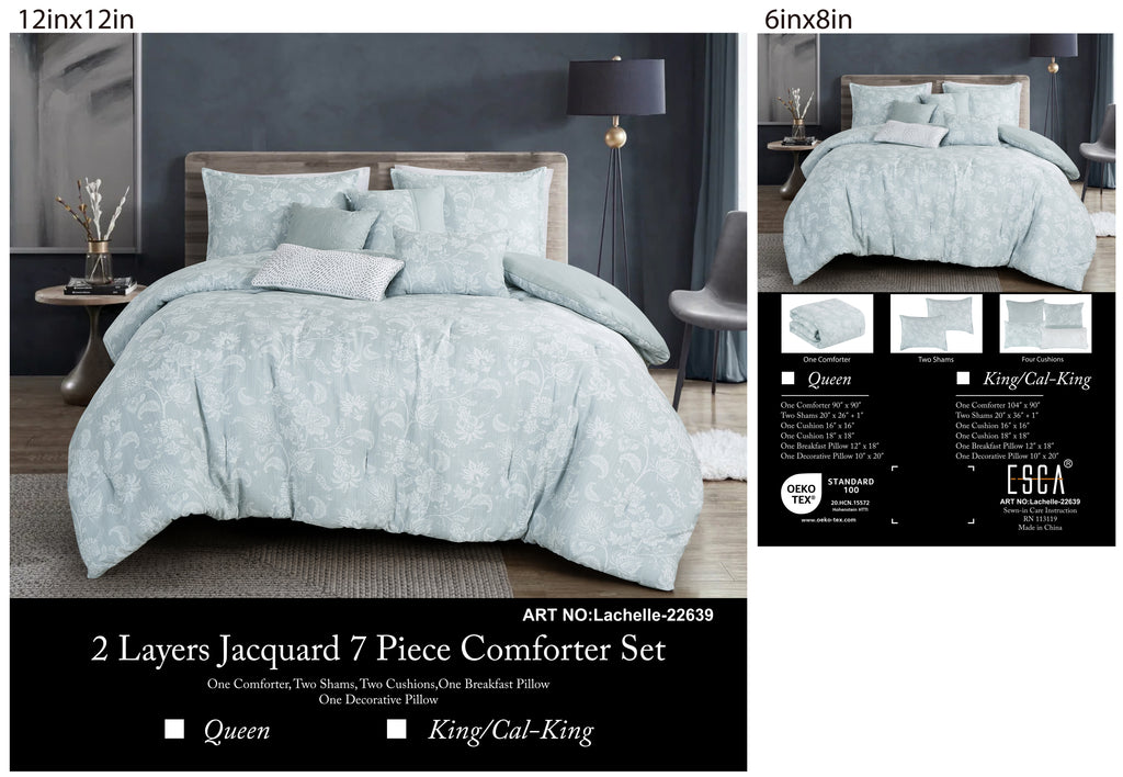 Light Sage Jacquard 7-Piece Comforter Set - alternate product view 4