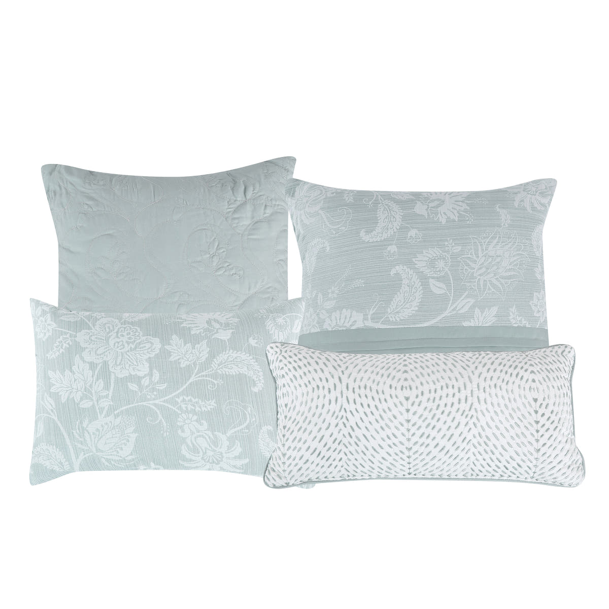 Light Sage Jacquard 7-Piece Comforter Set - decorative pillow detail