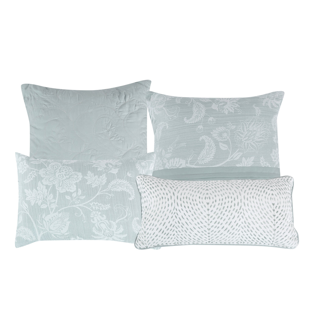 Light Sage Jacquard 7-Piece Comforter Set - decorative pillow detail