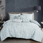 Light Sage Jacquard 7-Piece Comforter Set - styled bedding set
