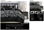 Black Scroll Embroidered 7-Piece Comforter Set - alternate product view 7